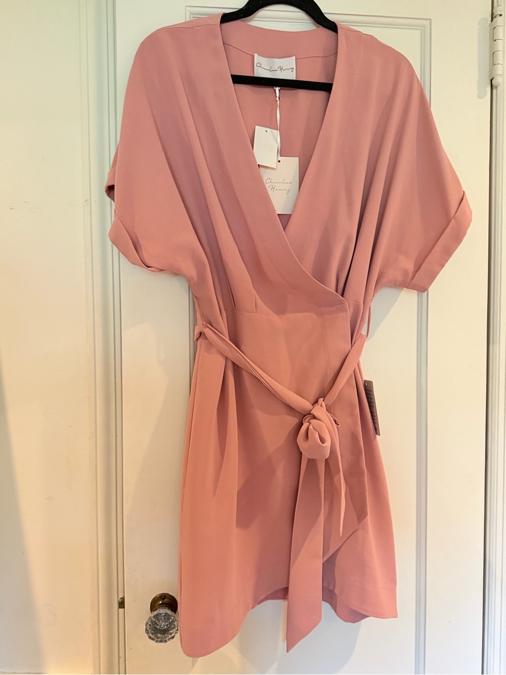 Charles Henry Dusty Rose Wrap Dress